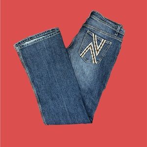 Vintage Lazer Flare Jeans - Women’s Blue Embellished Pants